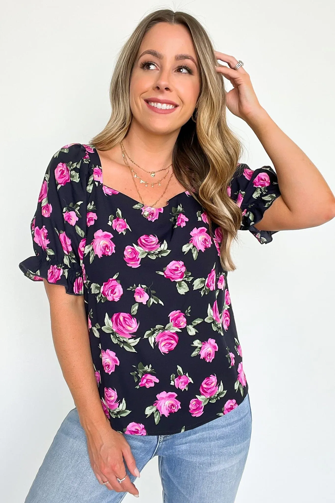 Sweetly Blooming Floral Puff Sleeve Top - FINAL SALE