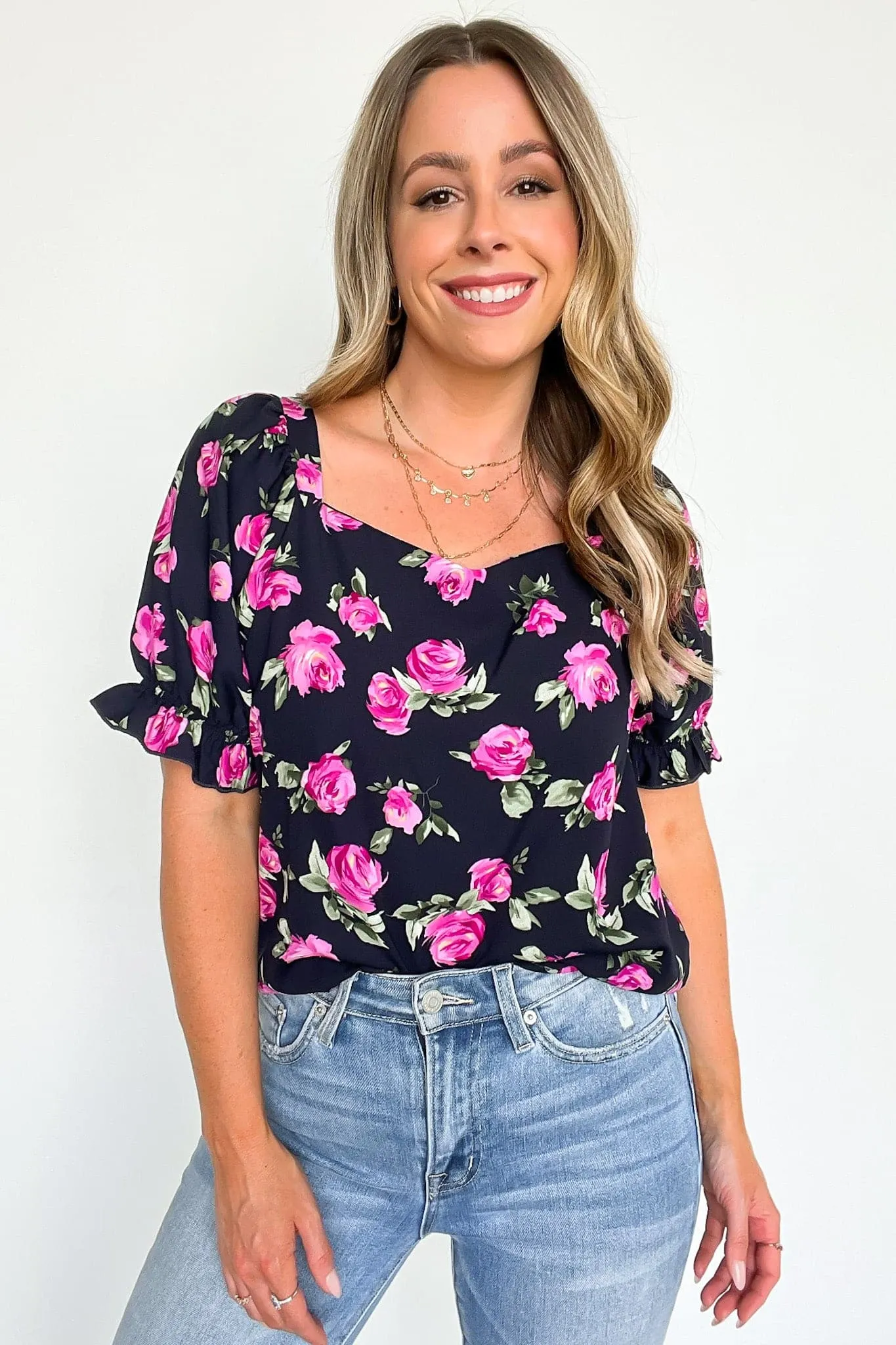 Sweetly Blooming Floral Puff Sleeve Top - FINAL SALE