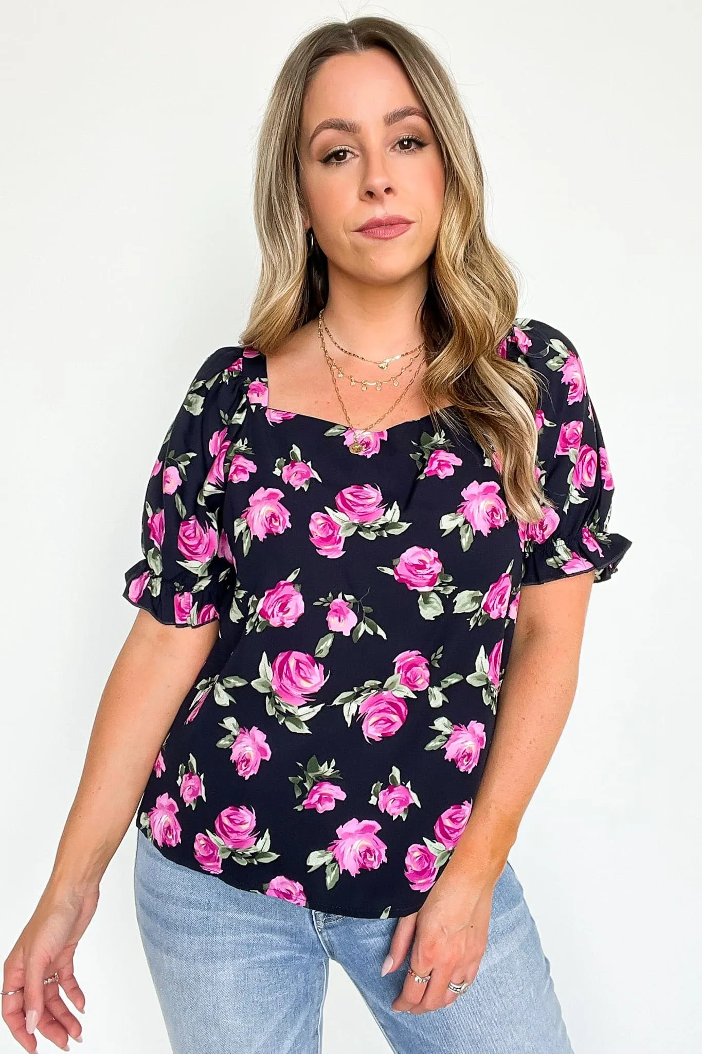 Sweetly Blooming Floral Puff Sleeve Top - FINAL SALE