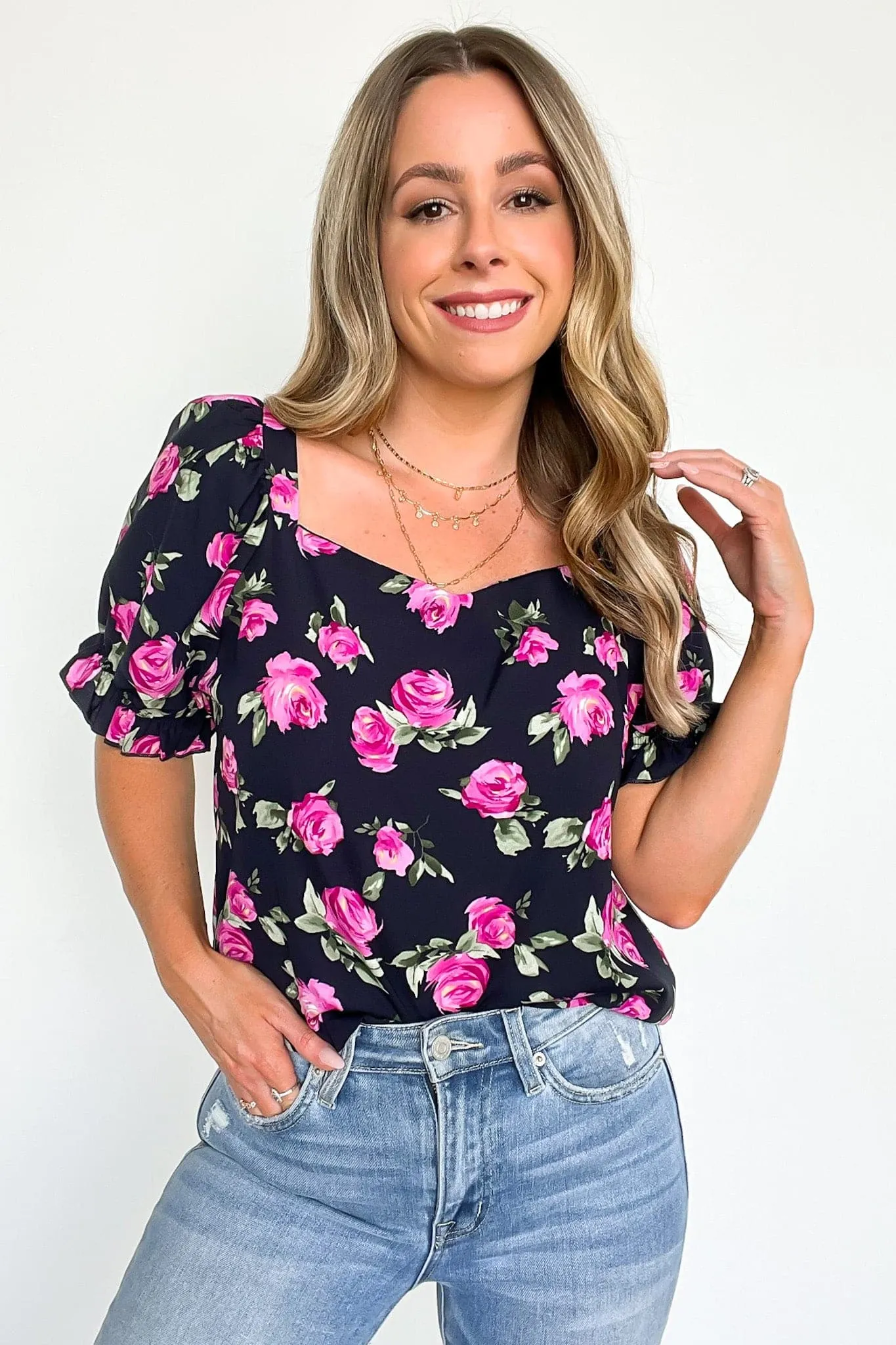 Sweetly Blooming Floral Puff Sleeve Top - FINAL SALE
