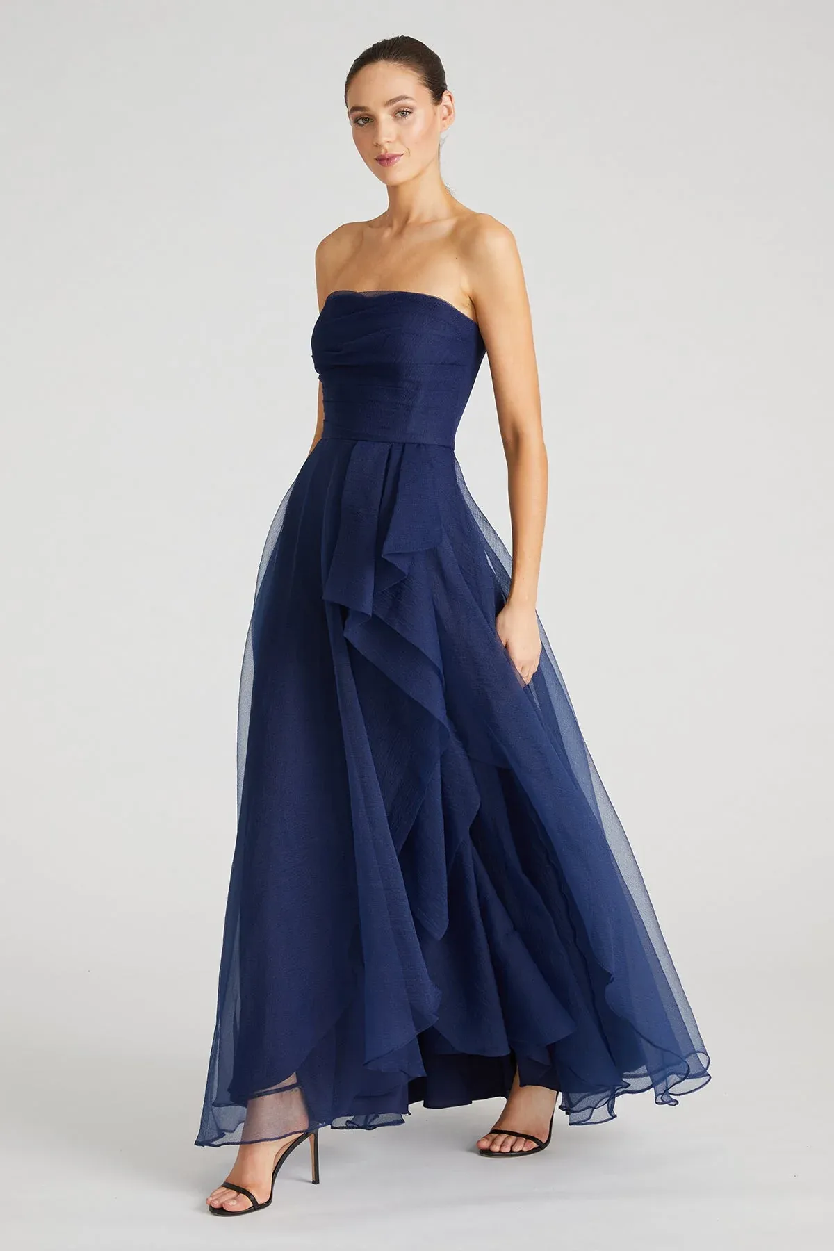 Theia Strapless Draped "Teresa" Evening Gown 8817572