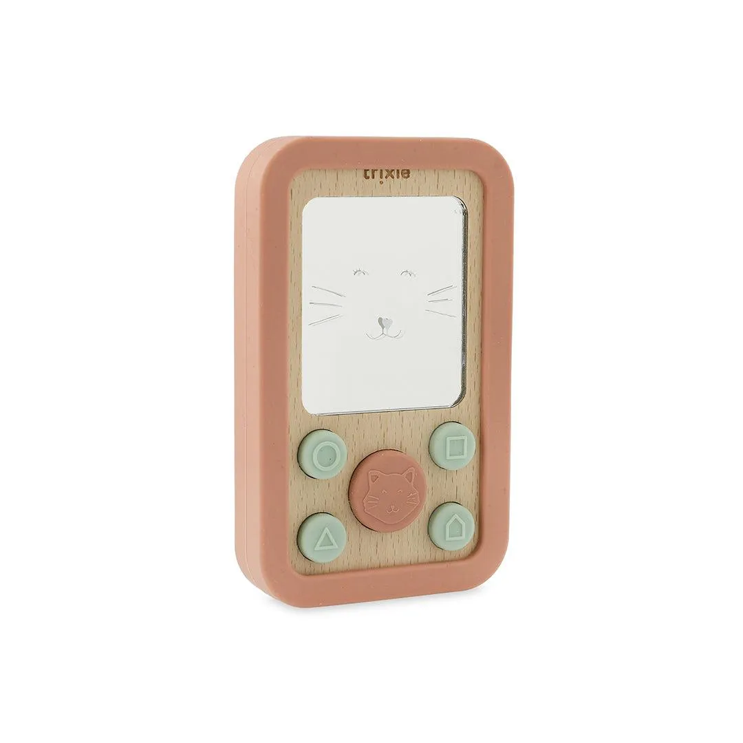 Trixie Wooden Silicone Baby Phone - Mrs Cat
