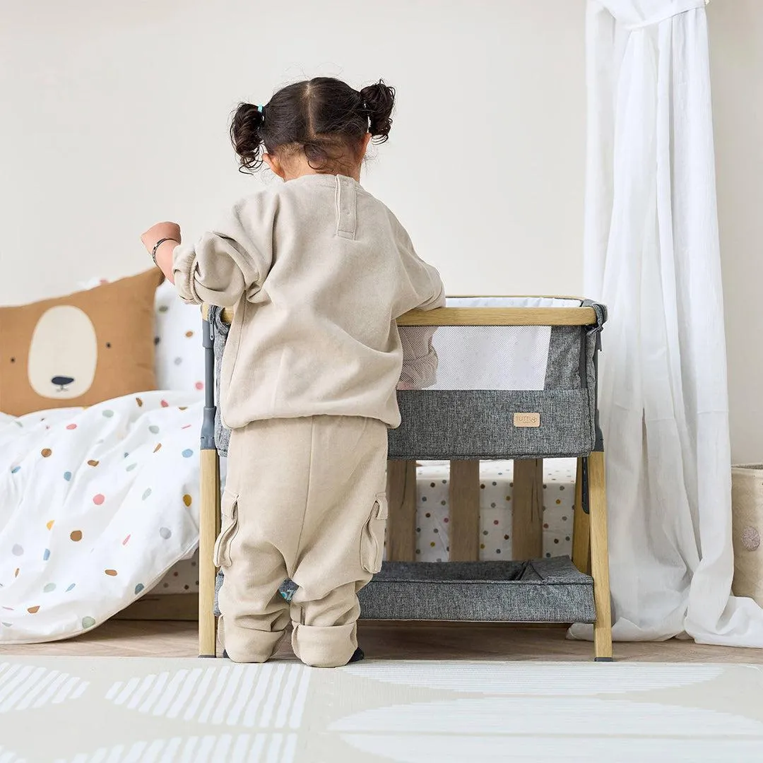 Tutti Bambini Cozee Mini Me Play Crib - Oak/Charcoal