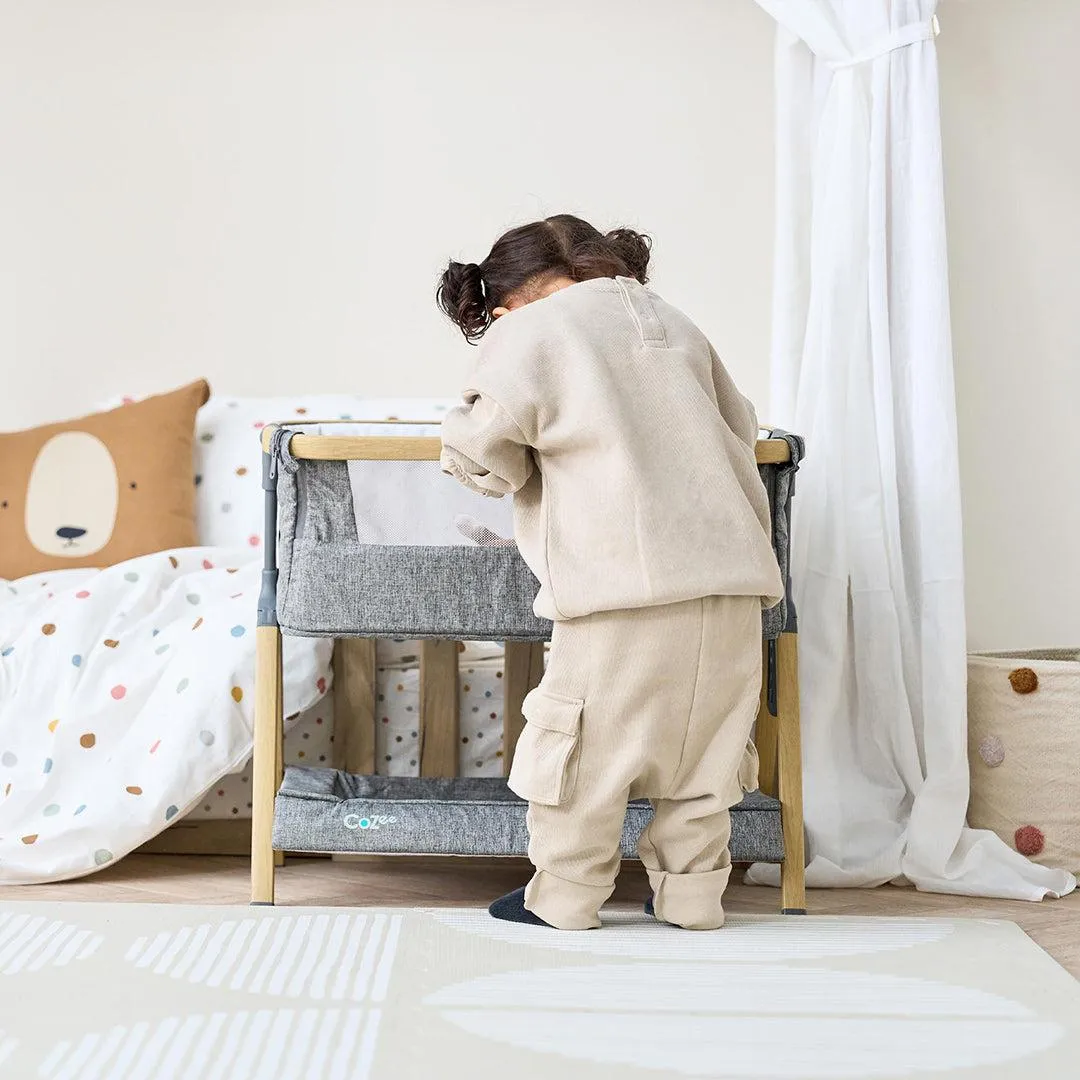 Tutti Bambini Cozee Mini Me Play Crib - Oak/Charcoal