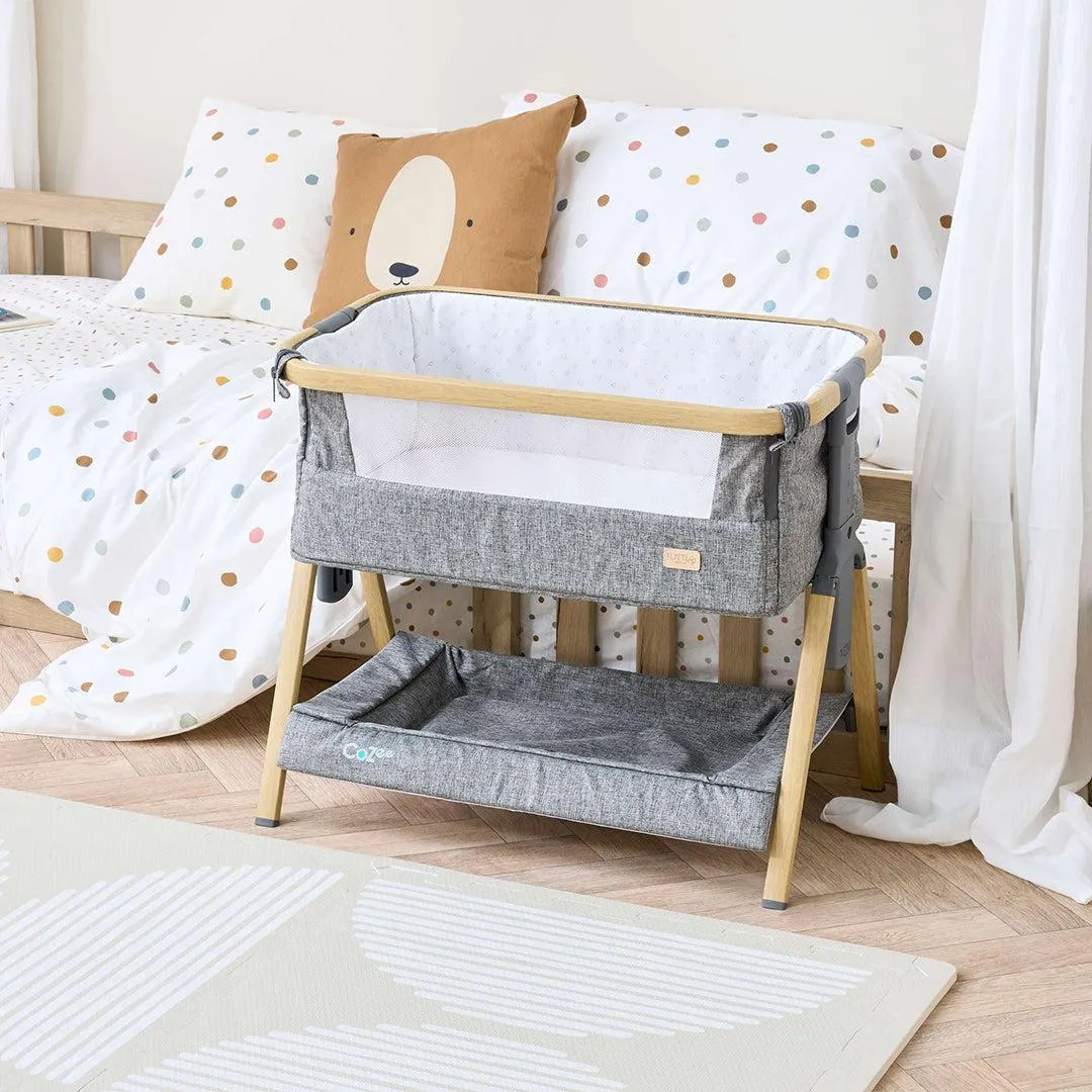 Tutti Bambini Cozee Mini Me Play Crib - Oak/Charcoal