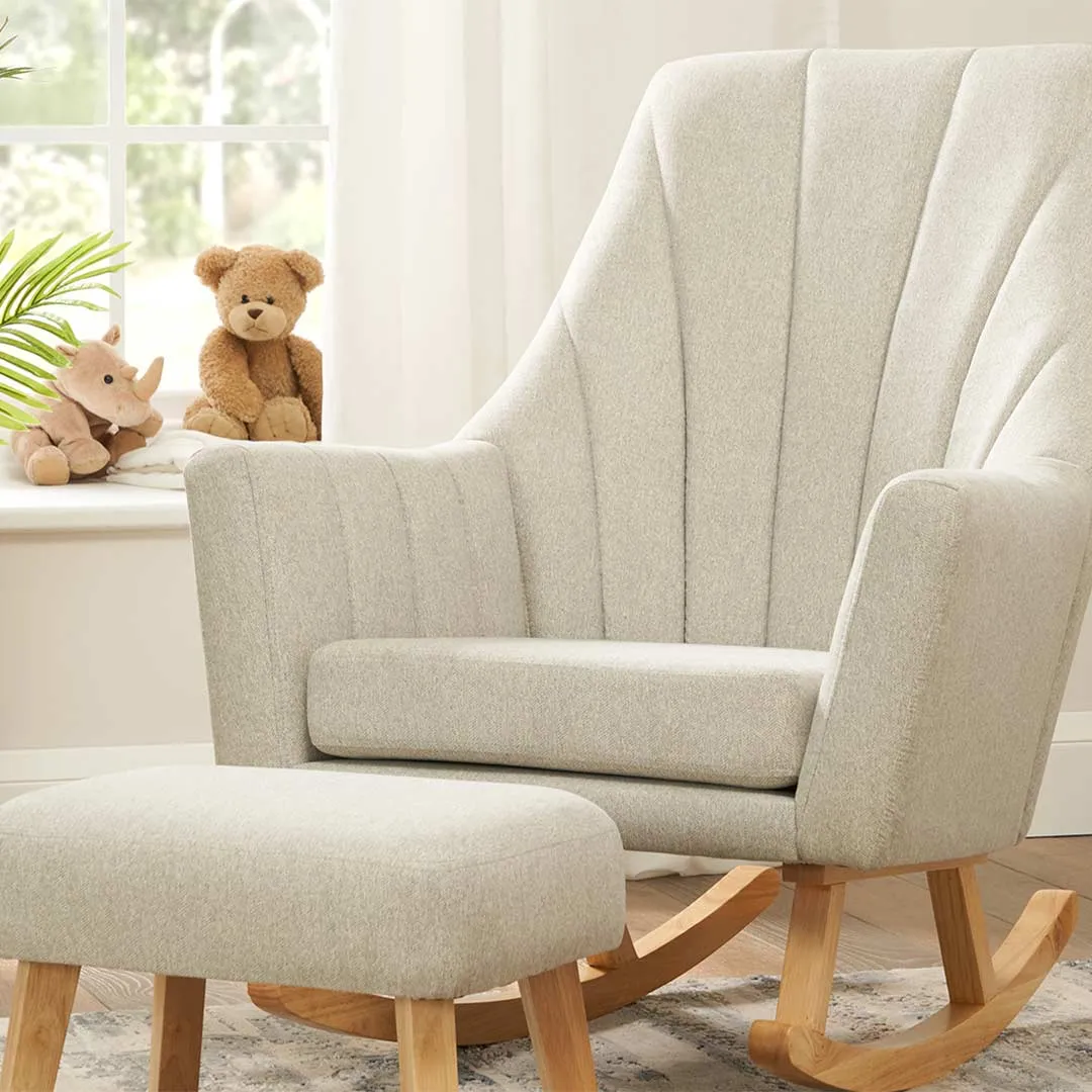 Tutti Bambini Jonah Rocking Chair   Foot Stool - Pebble