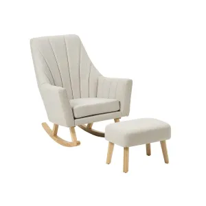 Tutti Bambini Jonah Rocking Chair   Foot Stool - Pebble