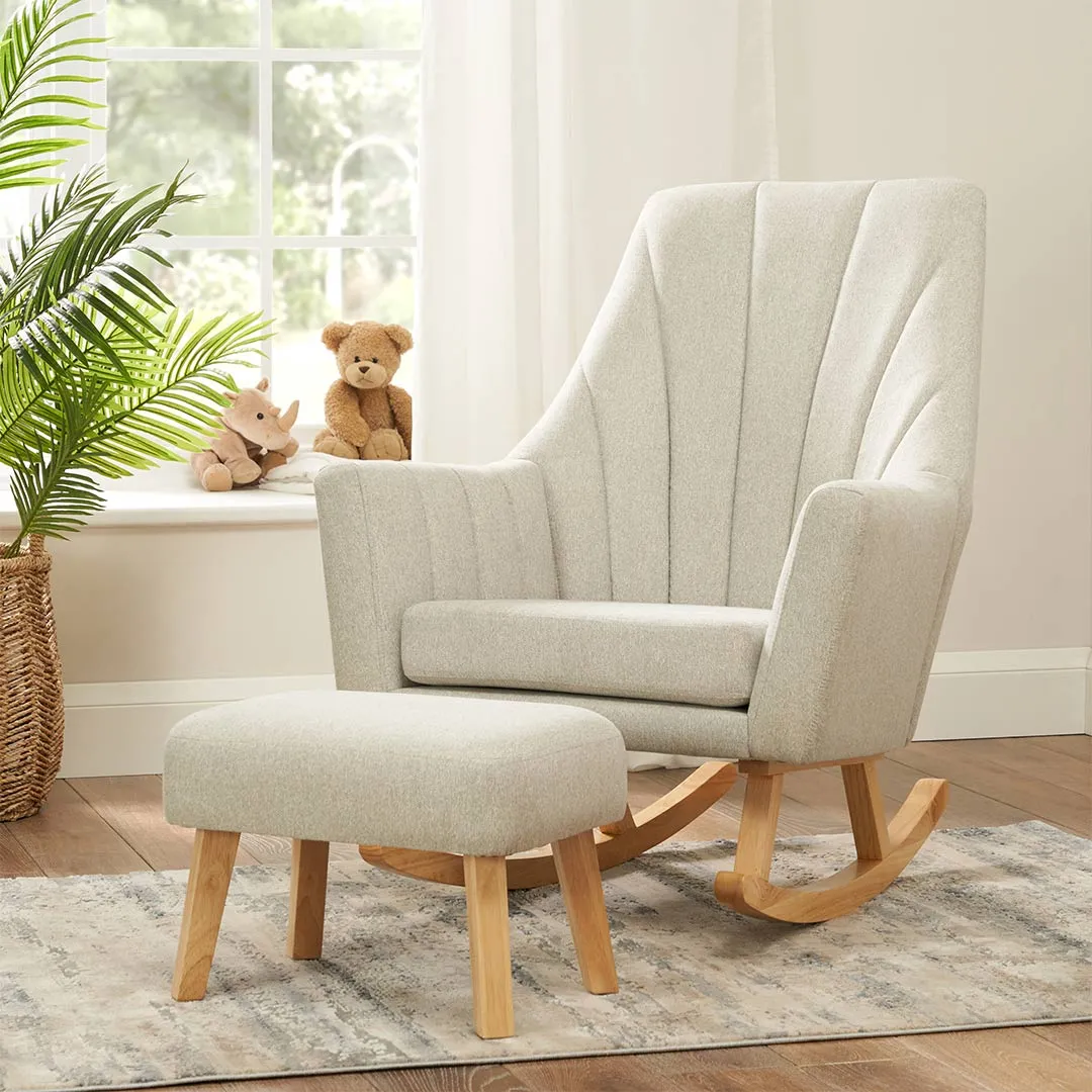 Tutti Bambini Jonah Rocking Chair   Foot Stool - Pebble
