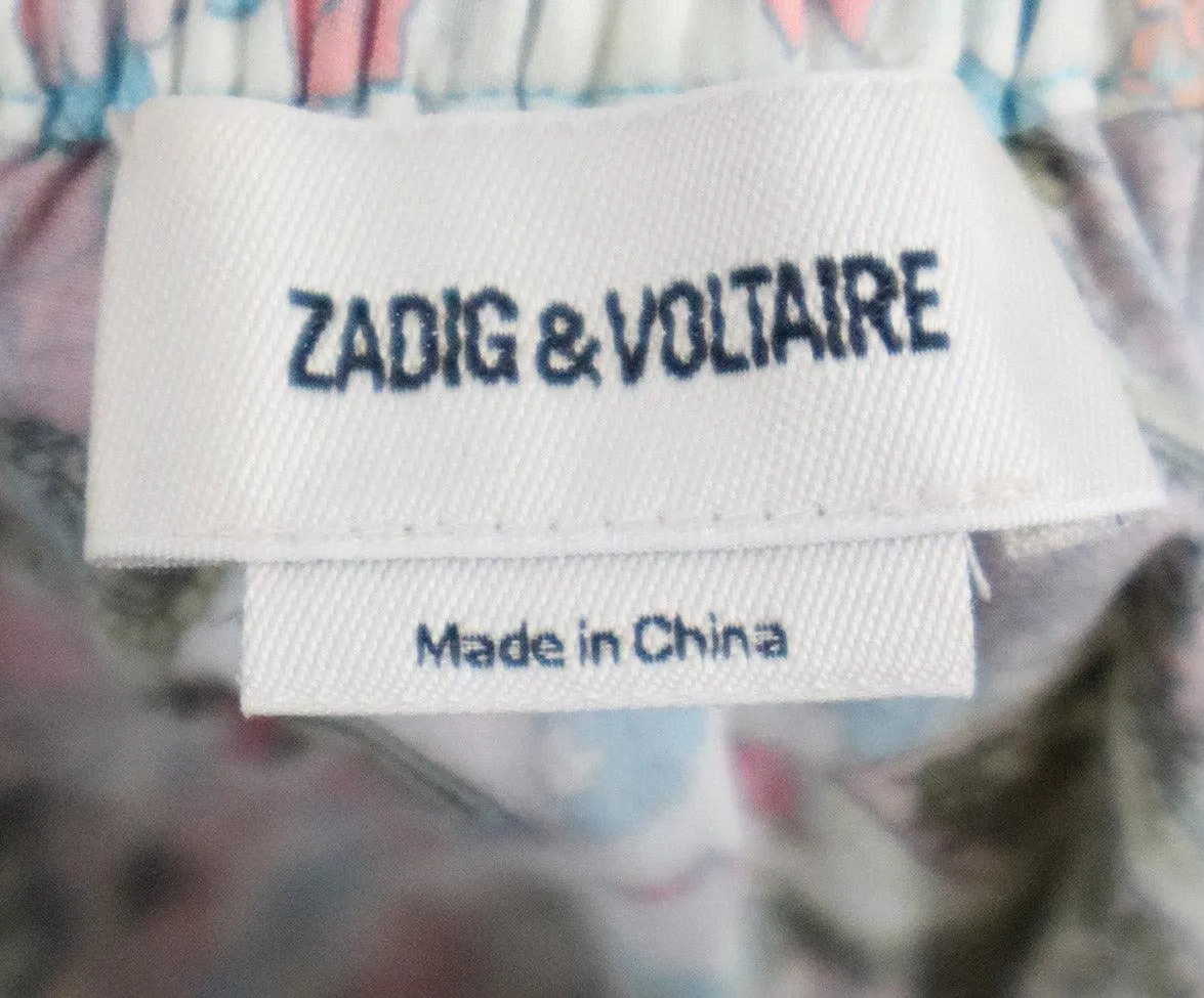 Zadig & Voltaire Floral Print Lace Trim Skirt sz 0