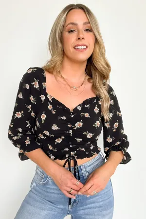 Zoia Floral Print Ruffled Cropped Top - FINAL SALE