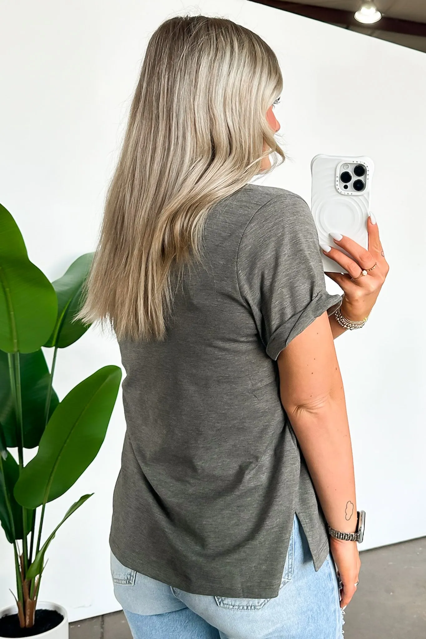Zoie V-Neck Relaxed Pocket Tee - FINAL SALE
