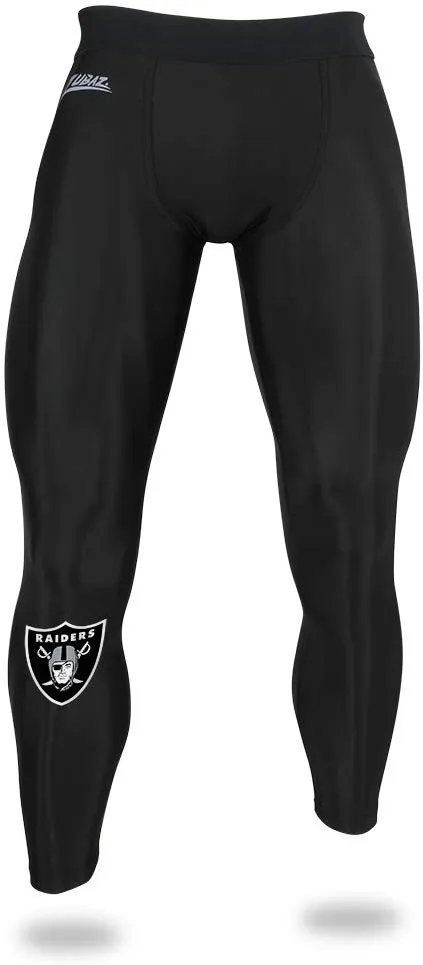Zubaz NFL Men's Oakland Raiders Active Compression Black Leggings