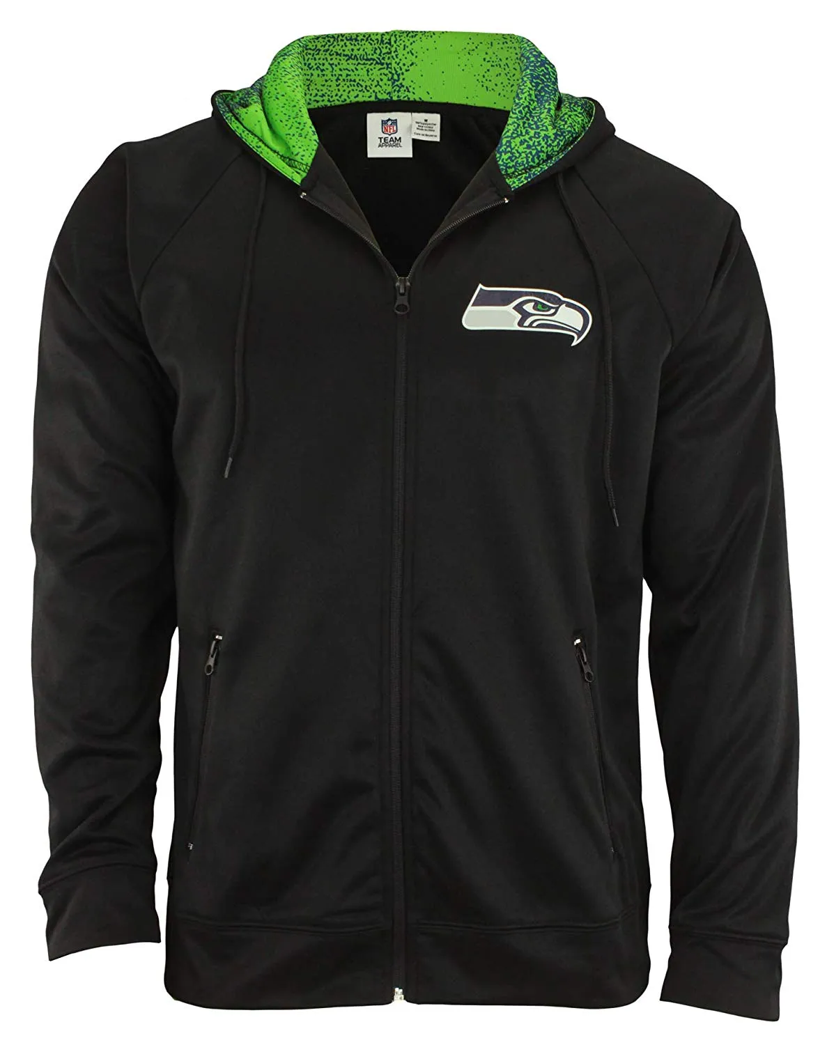 Zubaz NFL Seattle Seahawks Men's Heavyweight Full Zip Fleece Hoodie