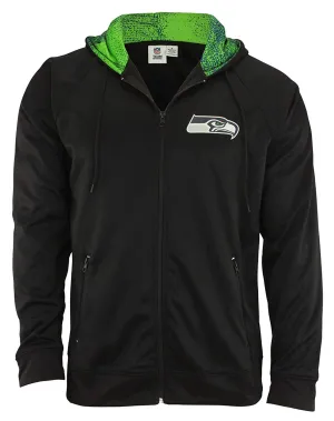Zubaz NFL Seattle Seahawks Men's Heavyweight Full Zip Fleece Hoodie